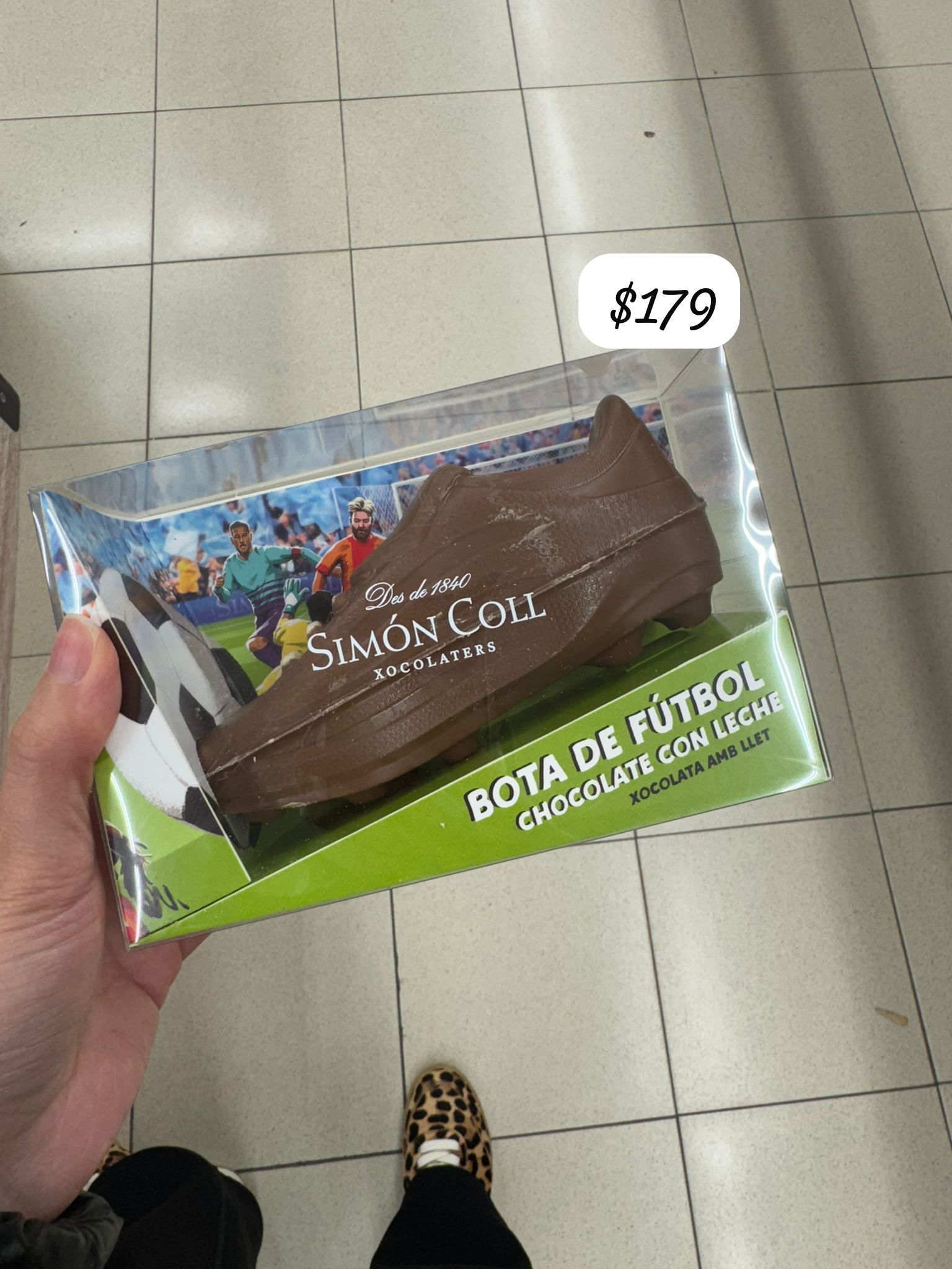 西班牙SIMON COLL XOCOLATERS BOTA DE FUTBOL CHOCOLATE CON LECHE