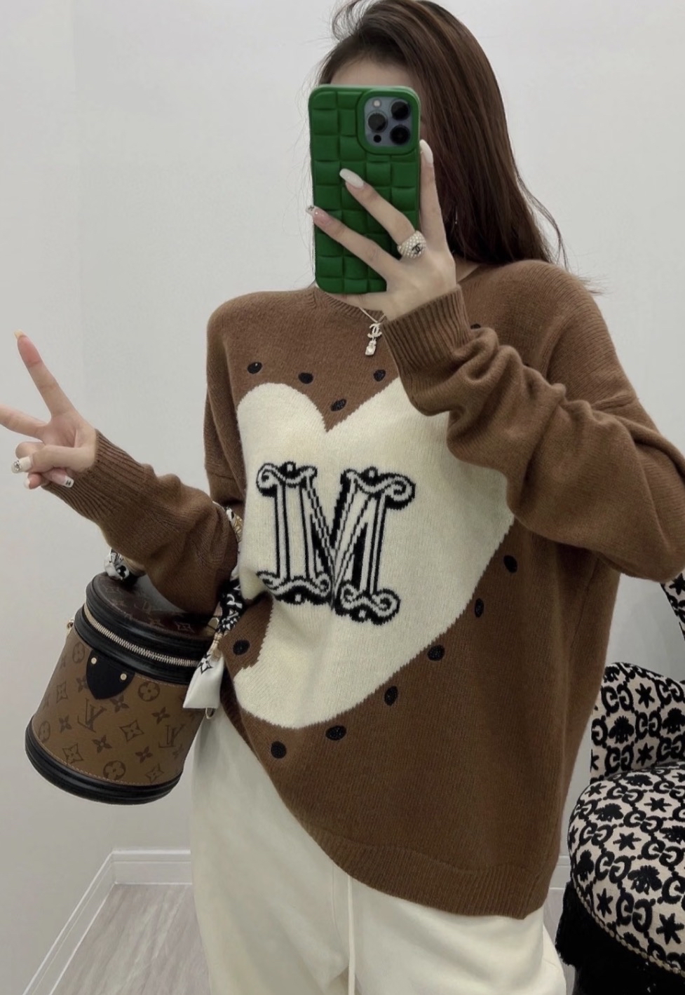 清貨價‼️Maxmara cashmere 寬鬆款毛衣 Size XS S