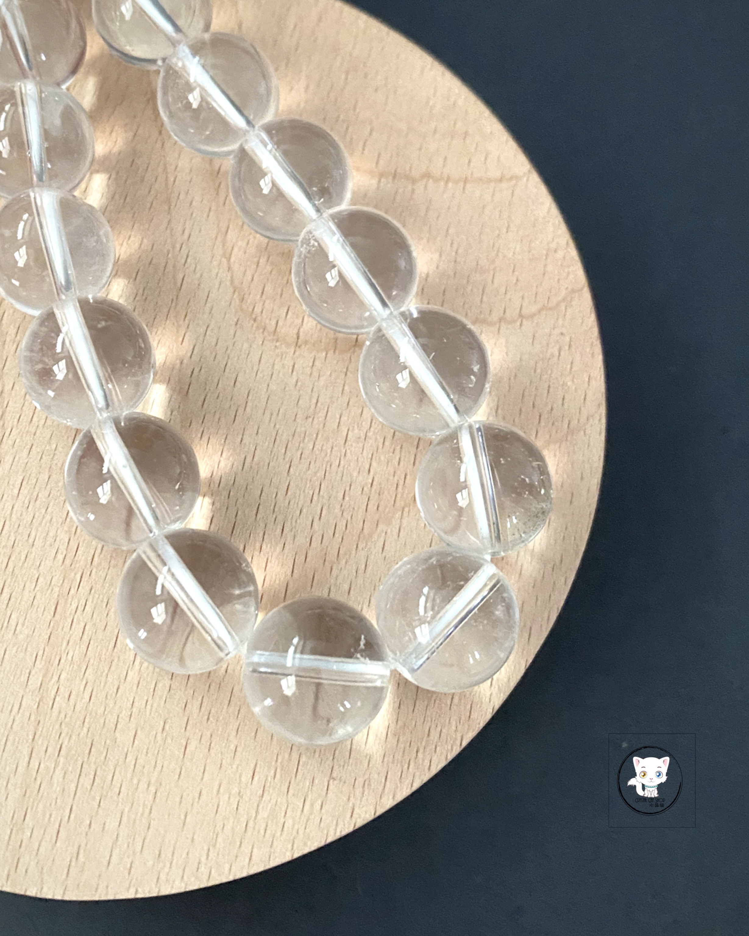 天然白水晶手鏈 12mm