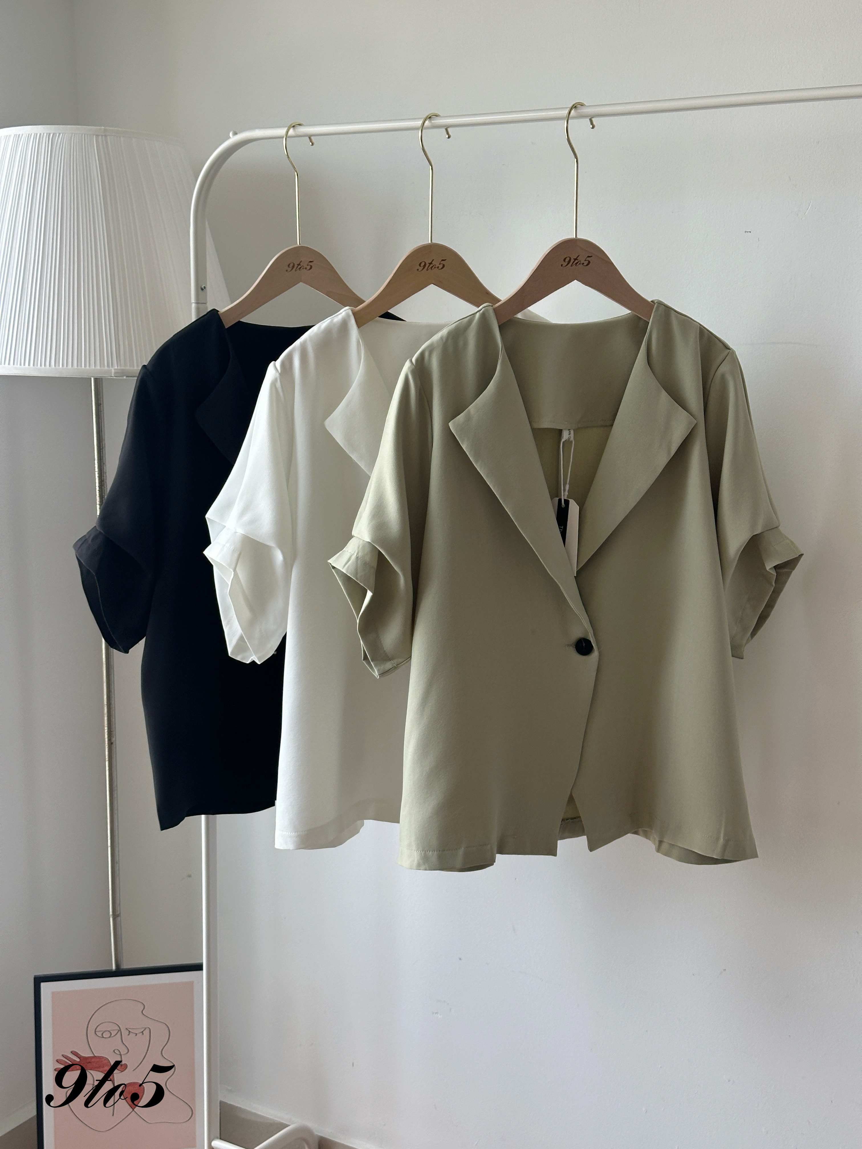 T4301 Half Sleeve Blazer - 3 Colors 