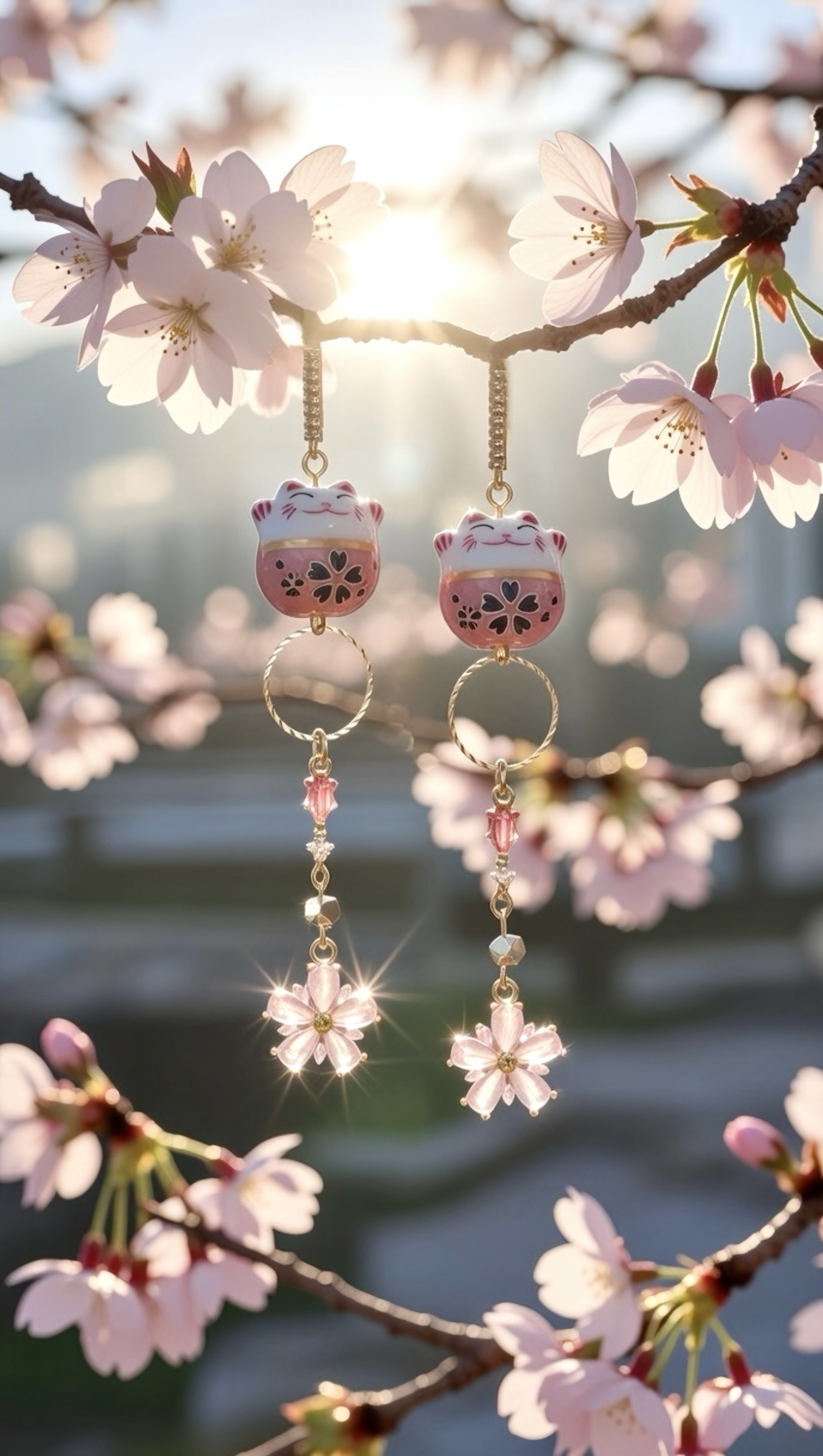 粉招財貓耳環🌸戀愛