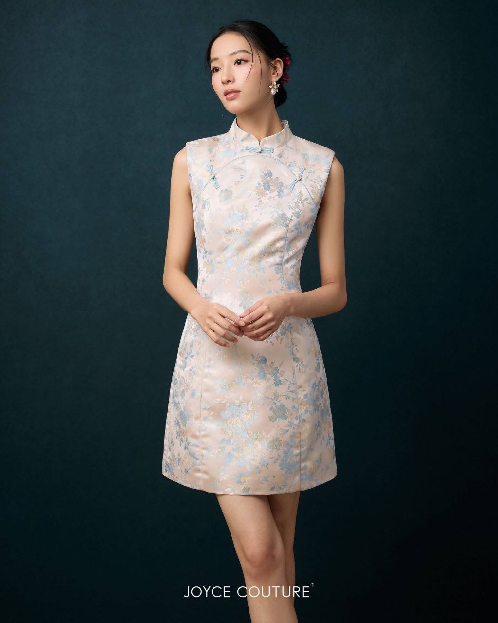 无袖传统旗袍连身裙 D0102