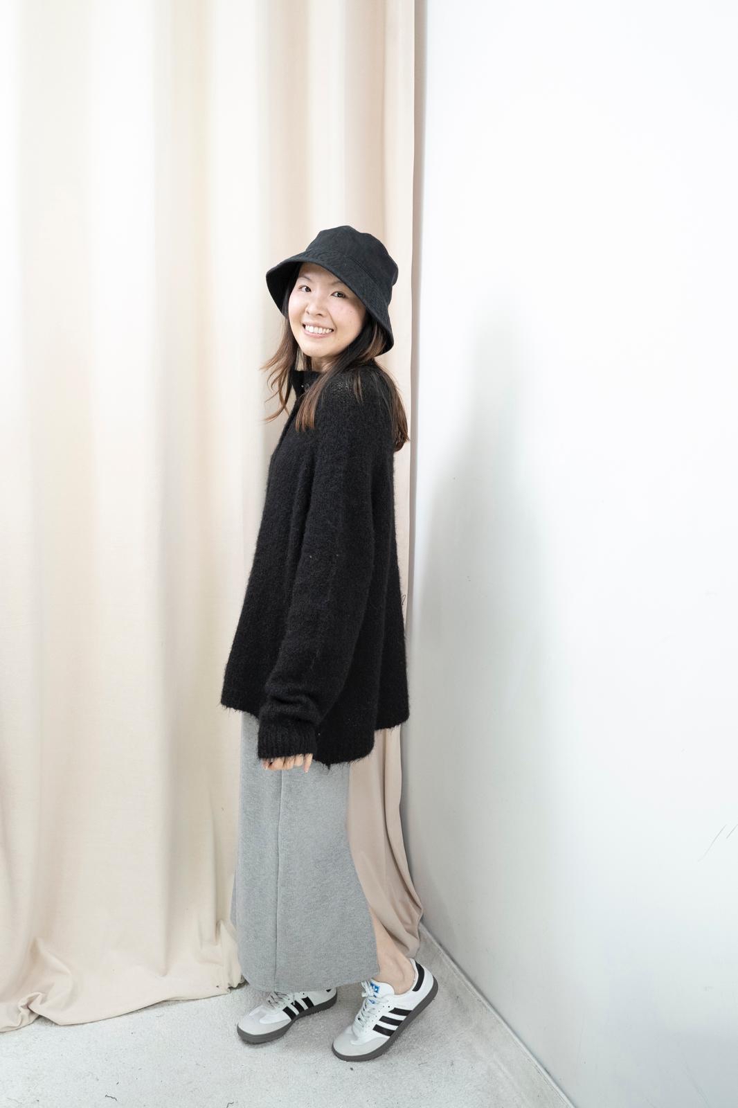 馬海毛鬆鬆上衣（黑色）