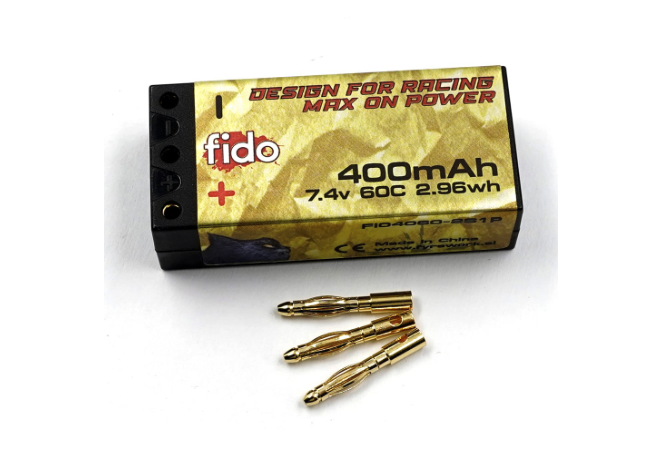 FIDO 7.4V 400mAh 2S 60C 2mm Lipo Battery For RC Mini Car