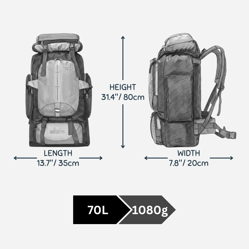 70 L / 80 L / 90 L Trekking Backpack / Hiking Backpack