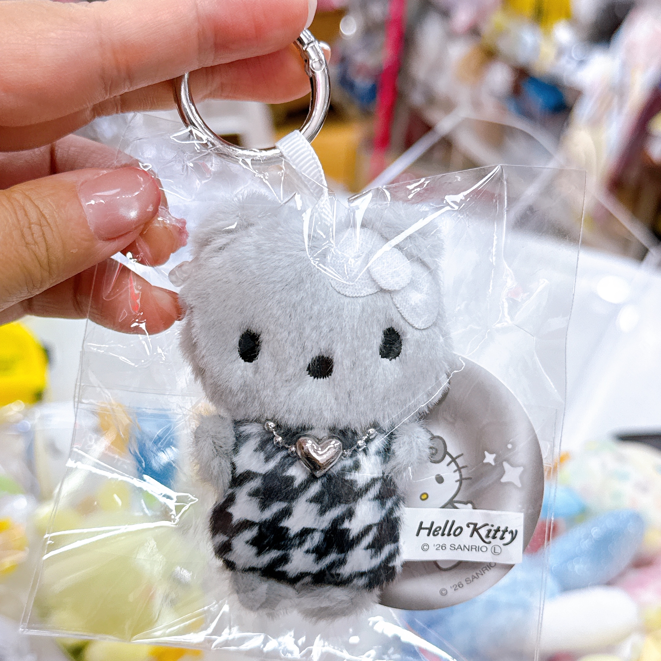 日本直送日本限定Hello Kitty千鳥格公仔掛飾