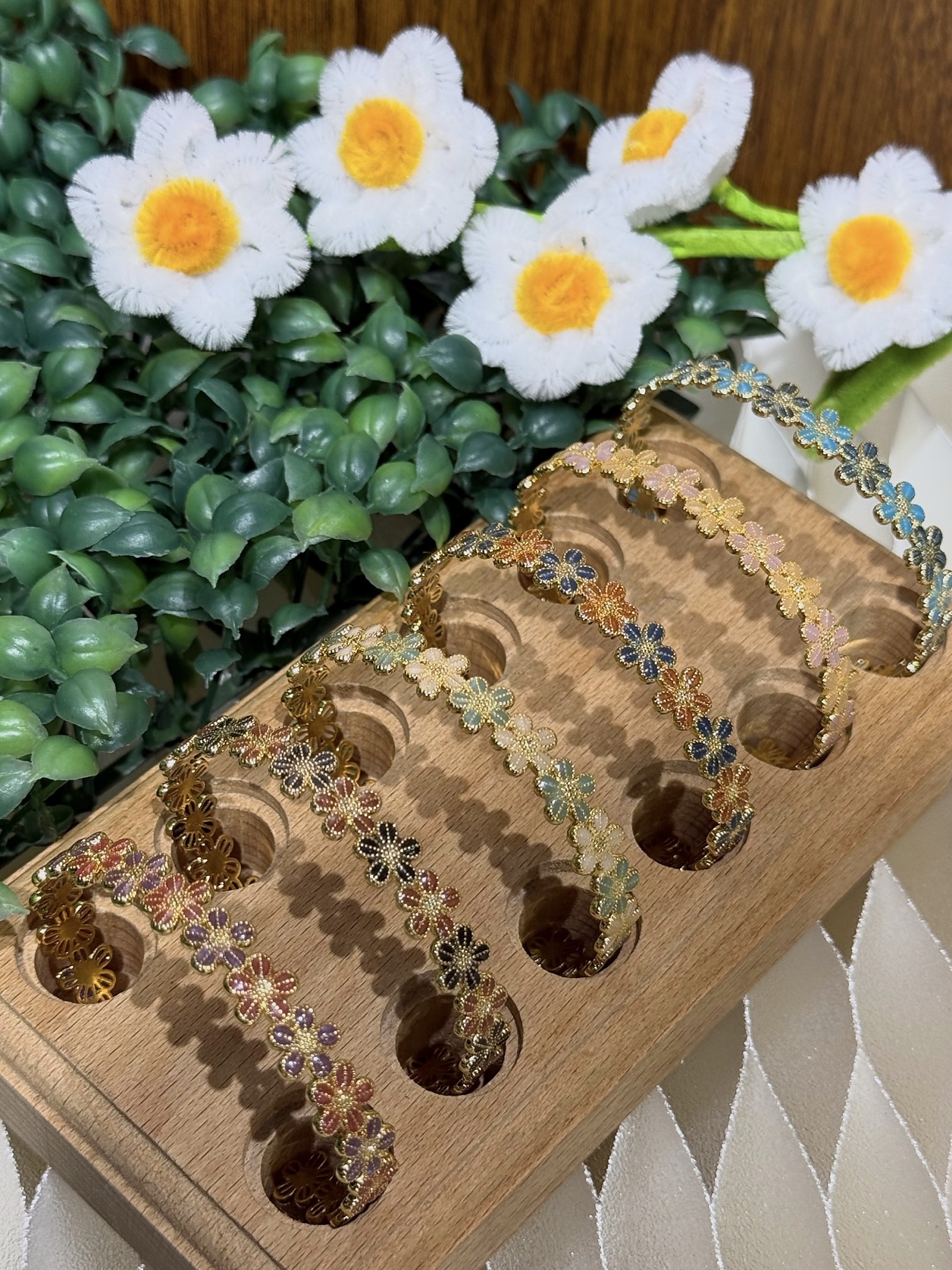 花野迴環 Meadow Loop｜金色銅鍍金開口手鈪