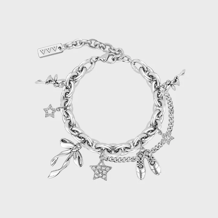 [VVV] Pointe shoes Ribbon Star Mix Bracelet 