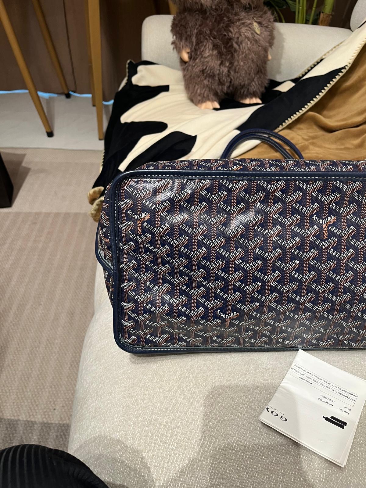 Goyard Anjou gm tote bag Navy 100%Authentic ,95%new ✅香港專門店收據 ✅dust bag