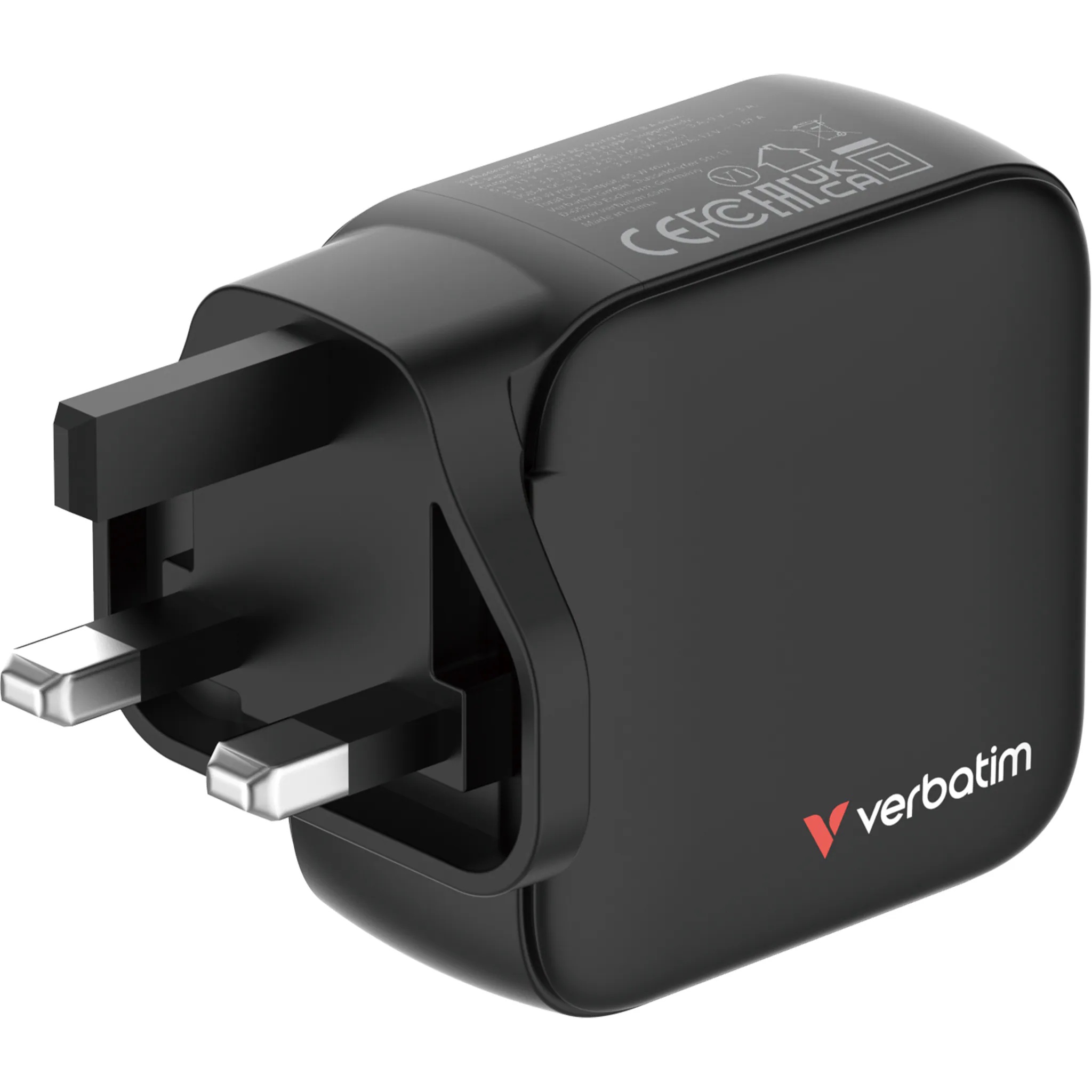 Verbatim 威寶｜65W迷你GaN牆式充電器(帶顯示屏+英規插頭)