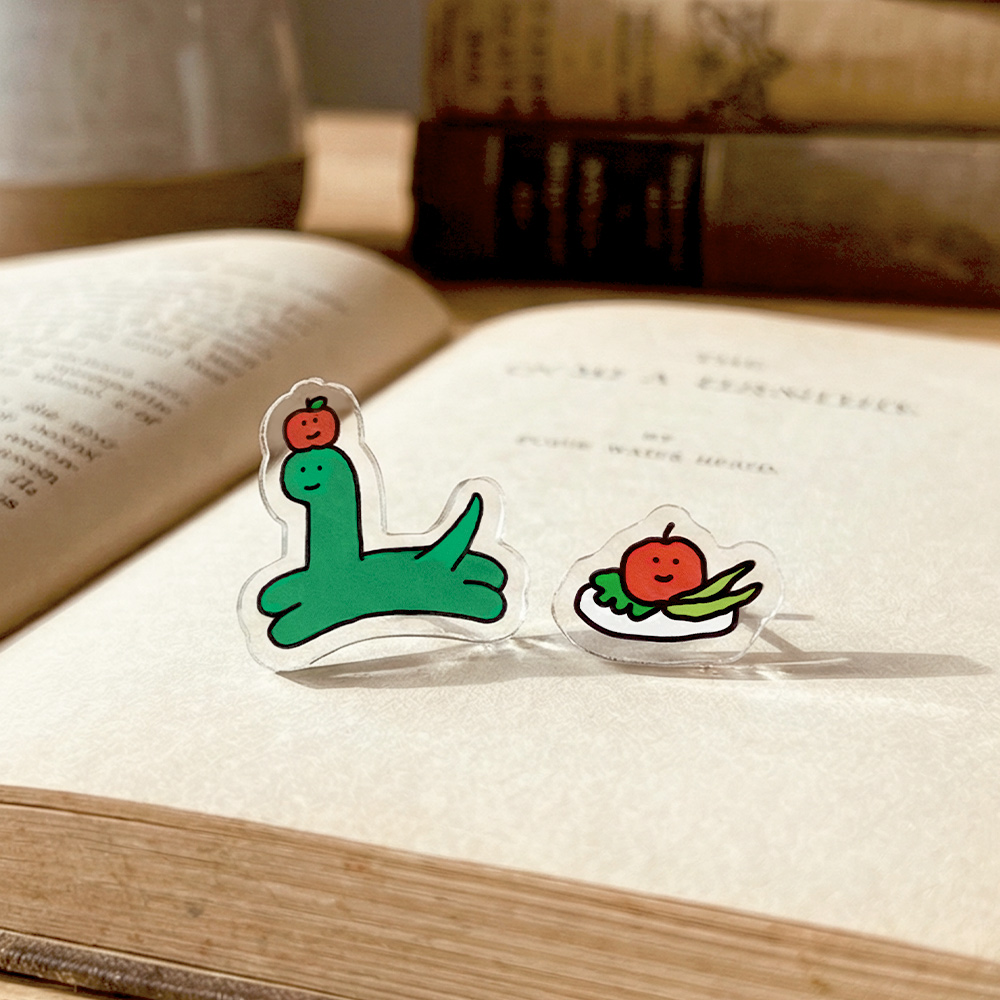 【台灣7-11 預購】JOGUMAN 壓克力耳環（BRACHIO&APPLE）D款