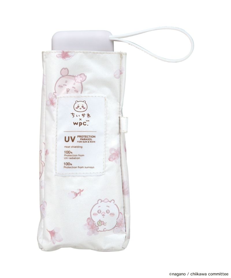 現貨🌸日本直送 | Chiikawa x Wpc.-櫻花迷你縮骨遮雨傘/100%完全遮光摺疊傘/晴雨兼用雨具[50cm]UPF50+