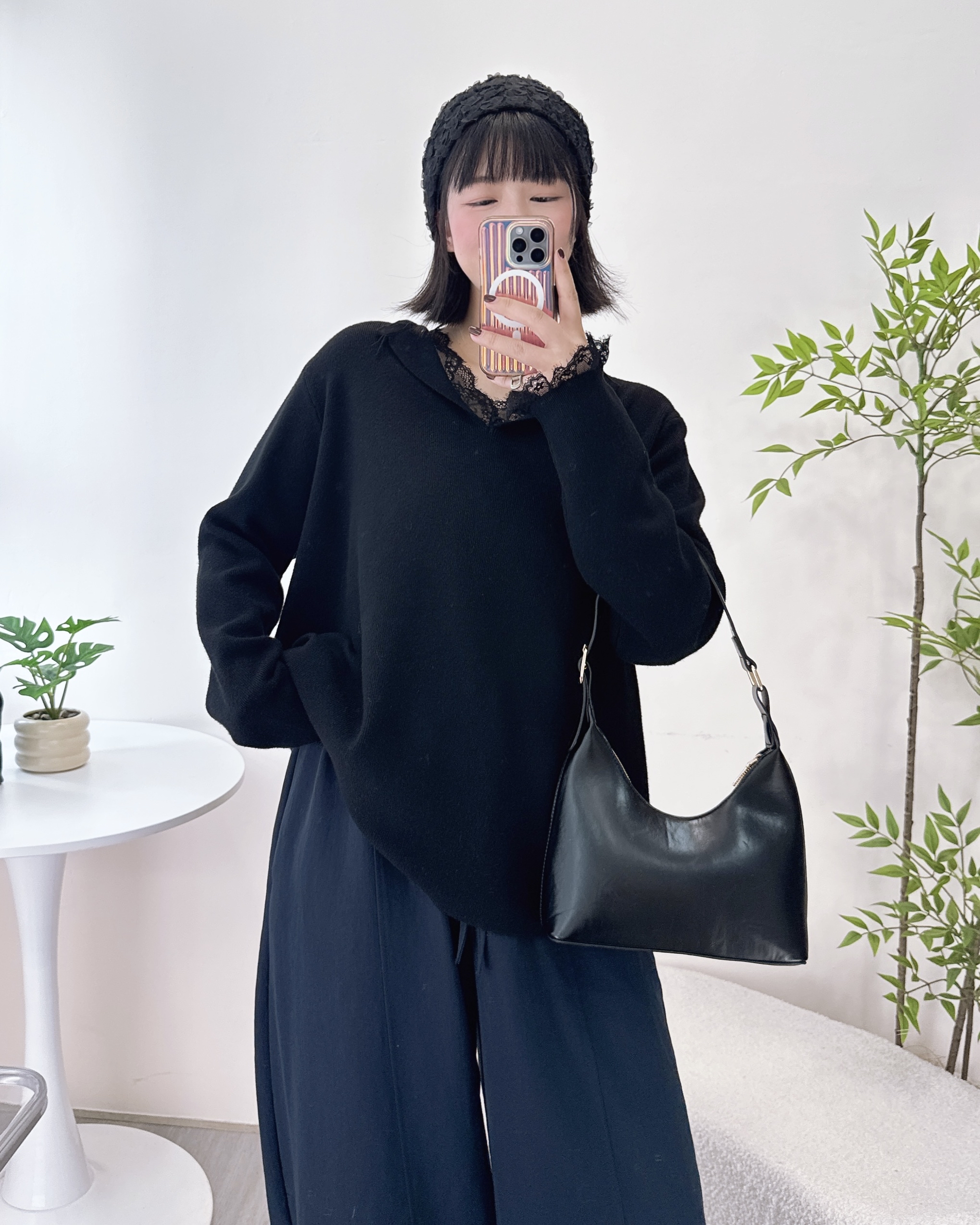 拼蕾絲極柔軟棉花糖針織 2色