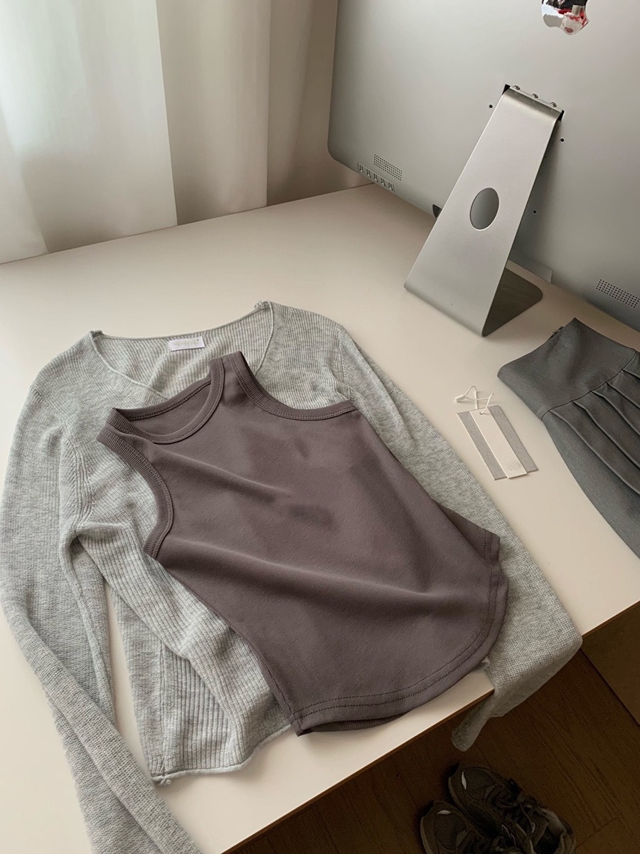 Plain Casual Tank Top 韩版休闲螺纹弹力背心（6 colours)