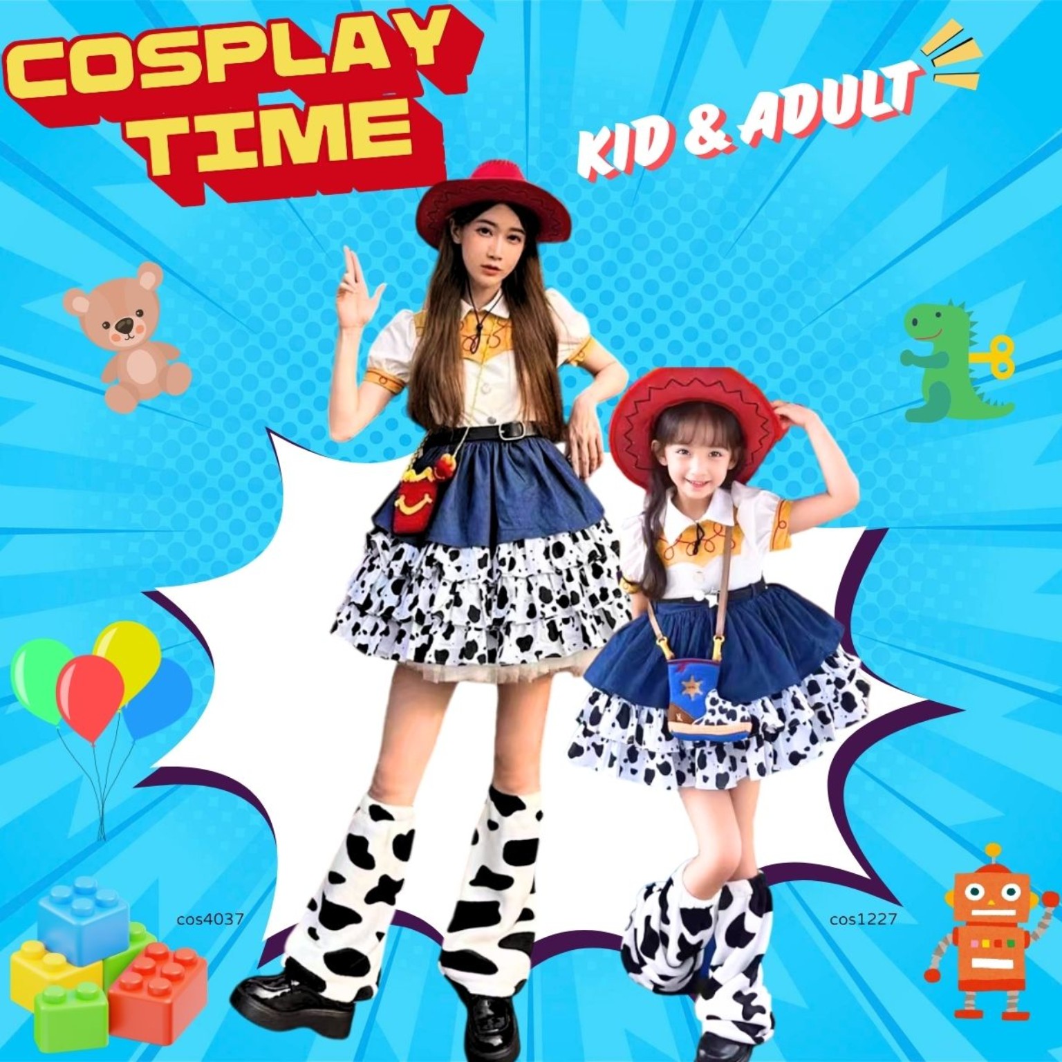 反斗奇兵 Toy Story 翠絲 Jessie 主題兒童牛仔女郎短袖 Costume 角色扮演服裝