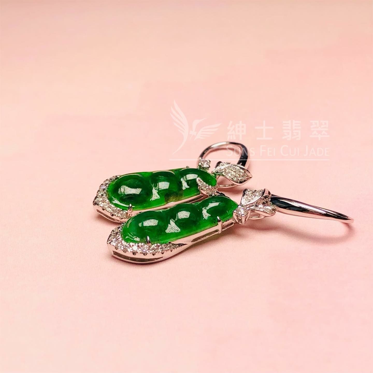 滿綠四季豆耳環