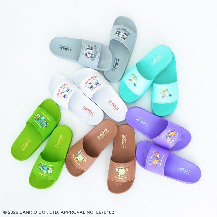 🎌日本直送🎌CoWRAP x Sanrio 彩色系列 拖鞋