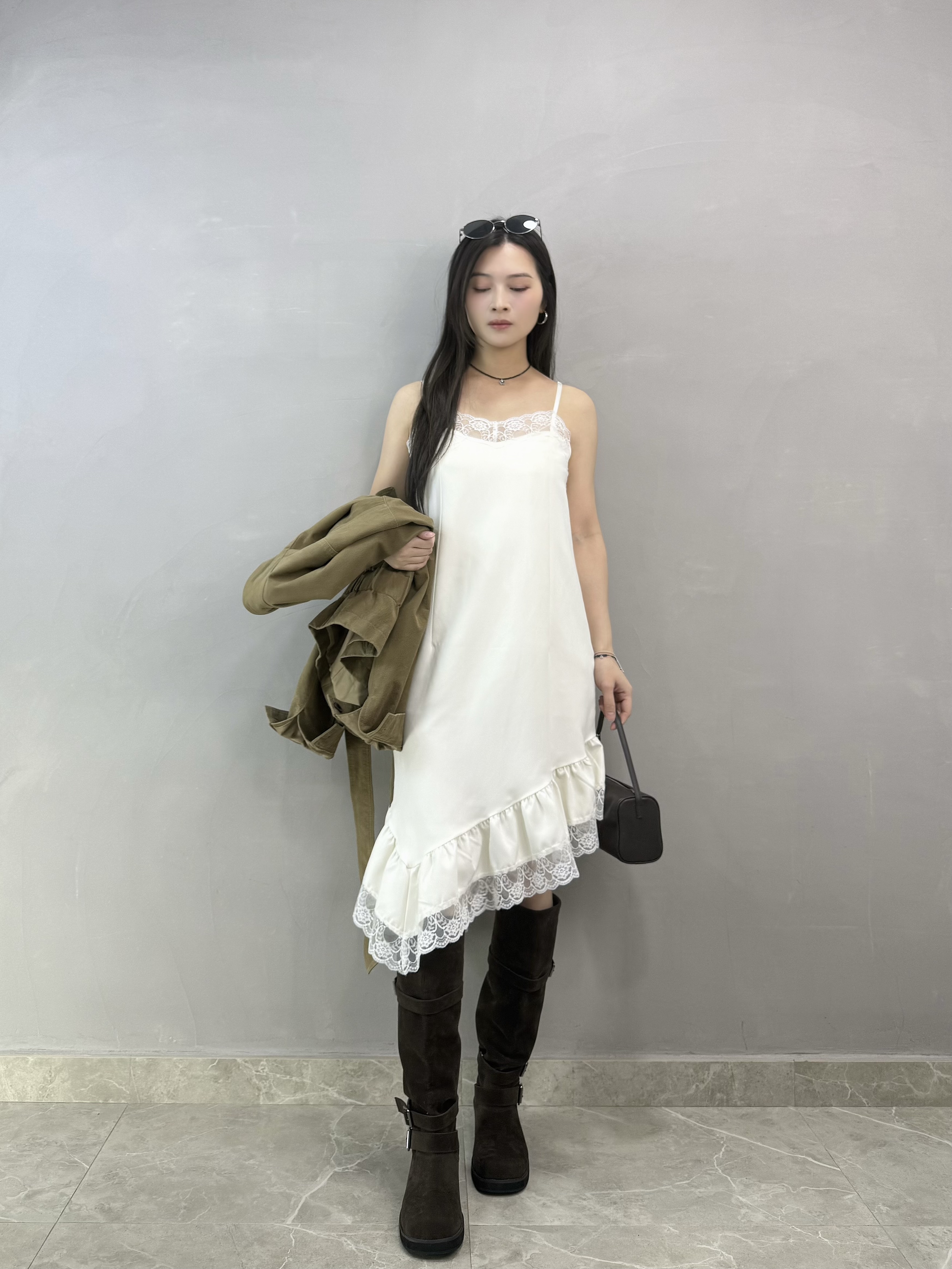 I20 吊帶斜cut lace Ops