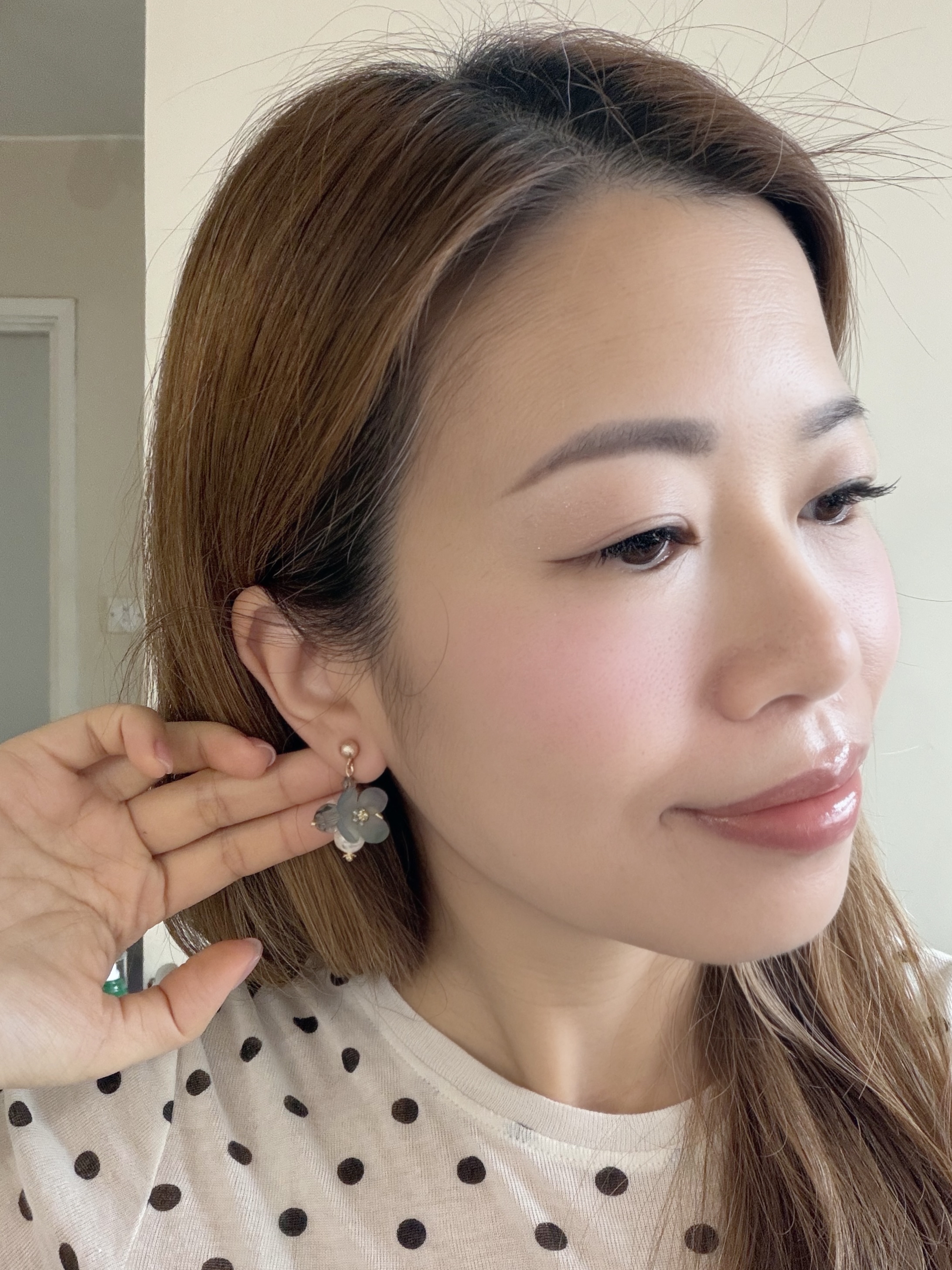 日本花語系列耳環/漸變藍花朵款