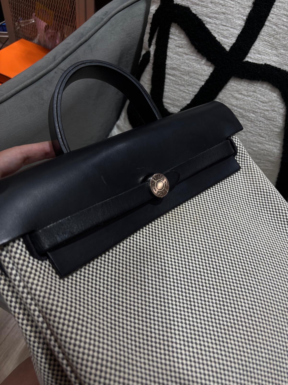 HERMES Herbag backpack Stamp Z Backpack 黑白熊貓