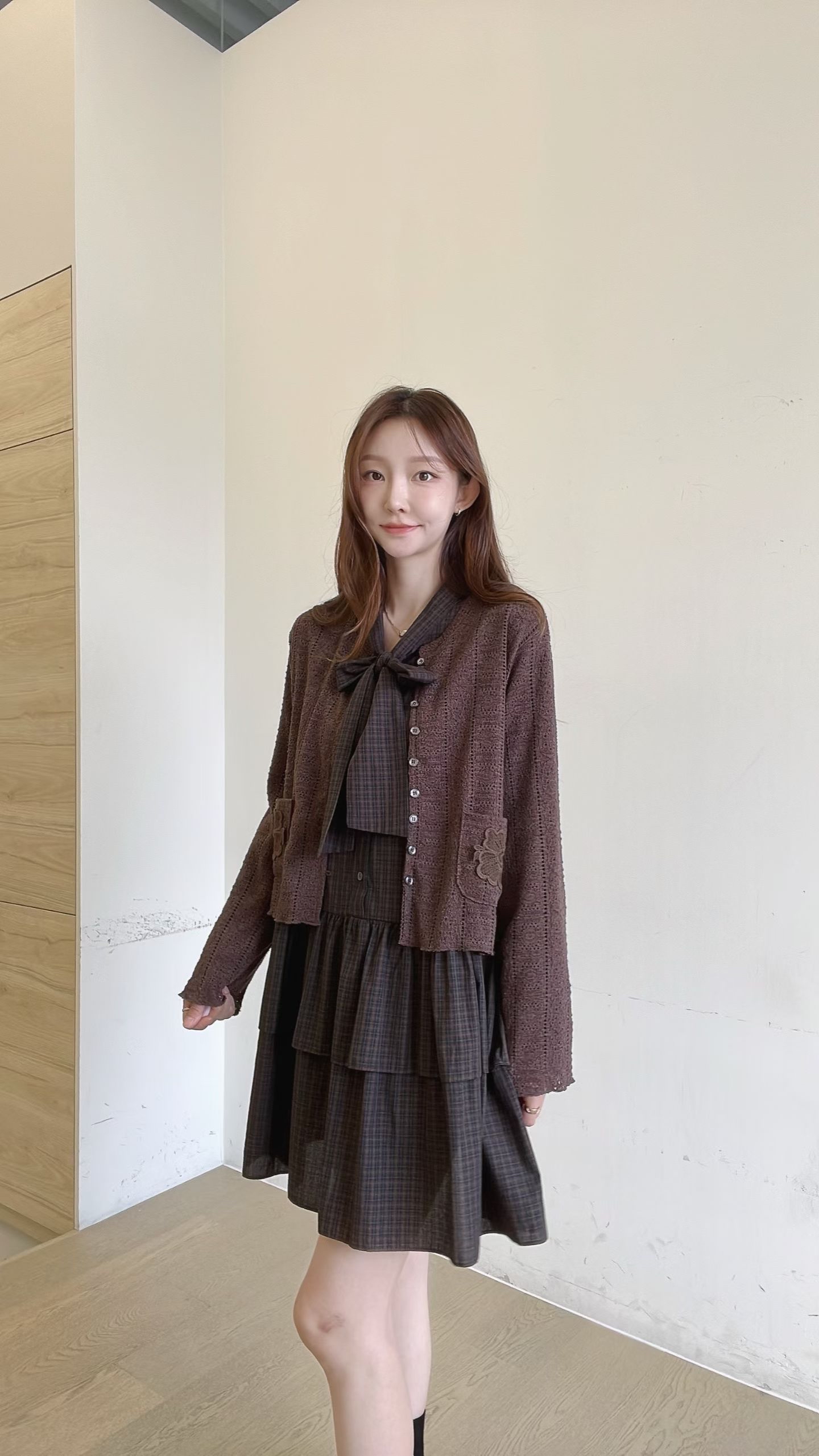 FV6  前2袋勾花Cardigan 