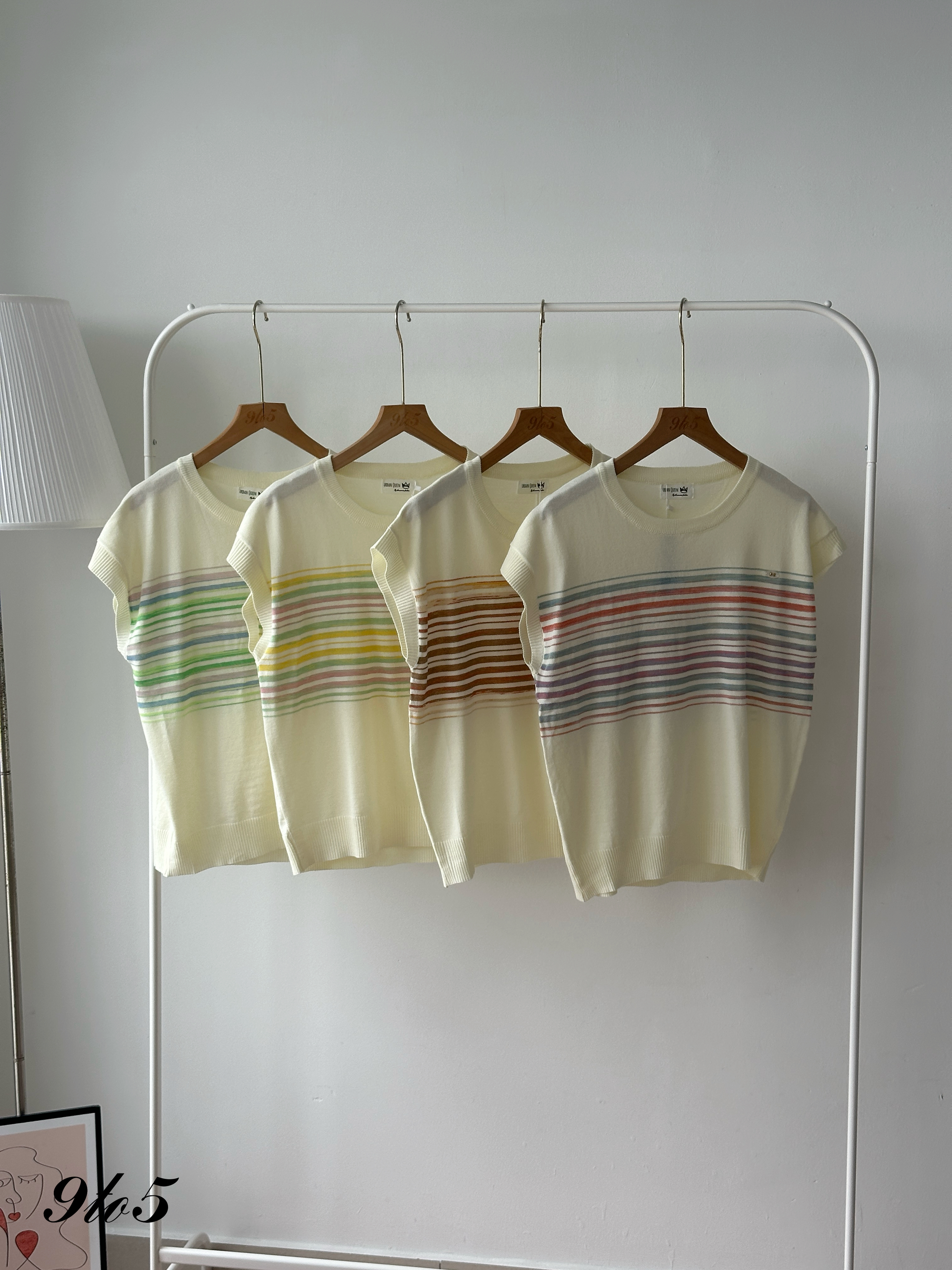 T4330 Contrast Stripe Knit Top - 4 Colors 