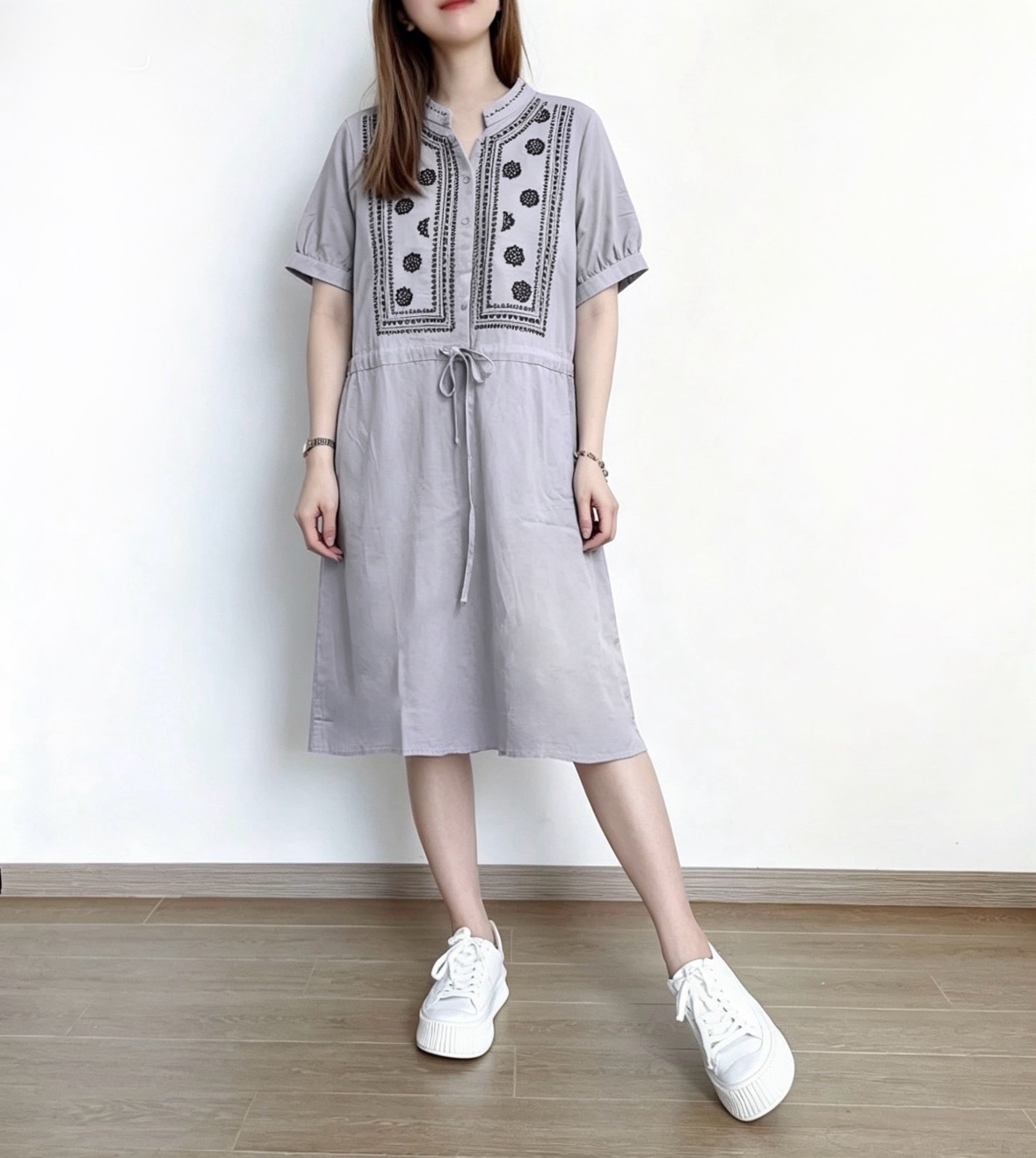 ☀️夏日優惠☀️ 日系民族刺繡花束腰Ops