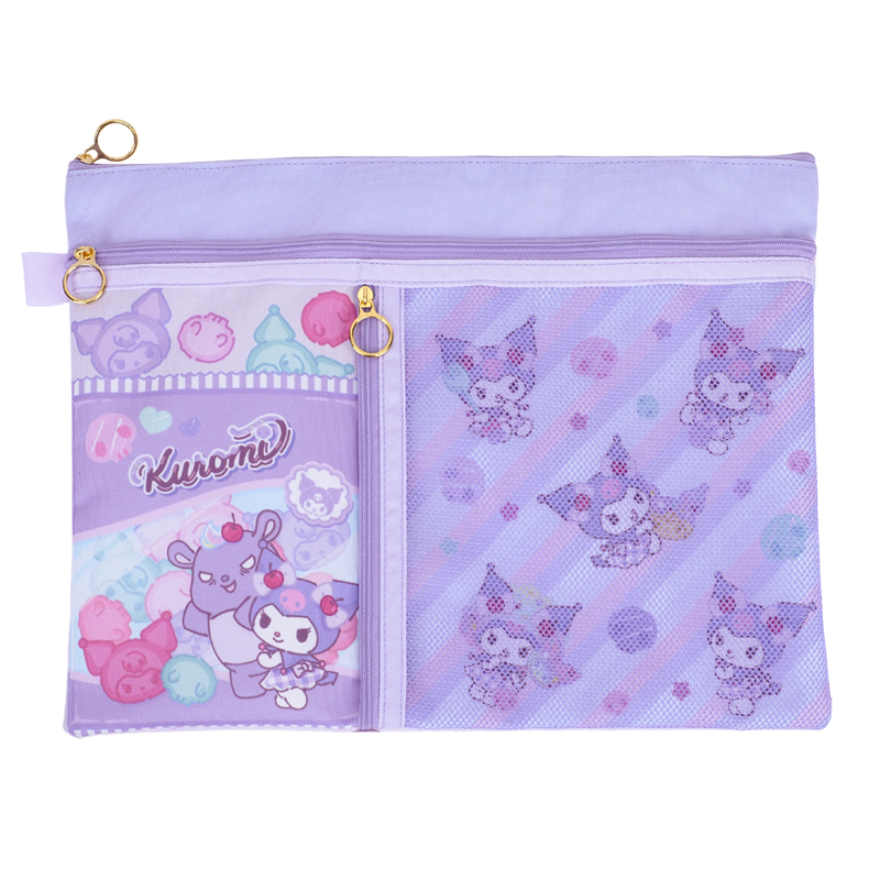 Kuromi A4 3-Zipper Fabric Document Bag 布文件袋 (3拉鍊格)