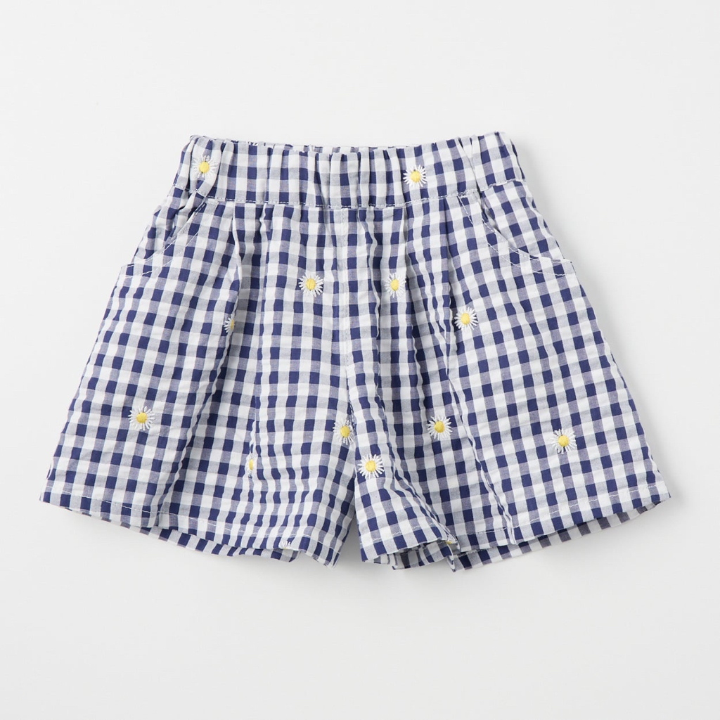 🇯🇵預訂 日本直送🇯🇵Buddy Lee 兩色標籤口袋雛菊刺繡格紋寬鬆短褲