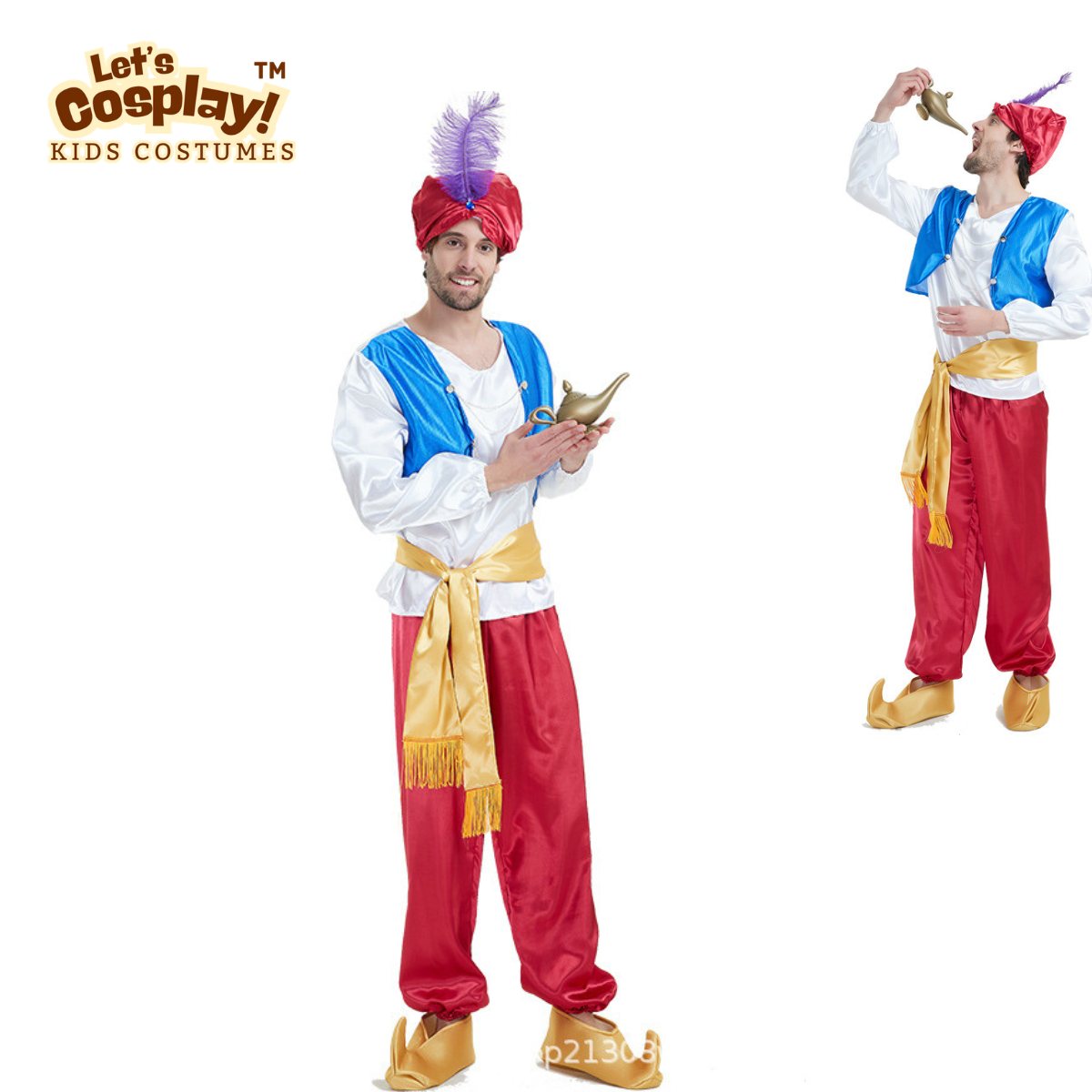 成人阿拉丁服裝 Aladdin Costume 萬聖節 Cosplay 阿拉伯王子服裝 派對表演服 香港現貨 Lets Cosplay
