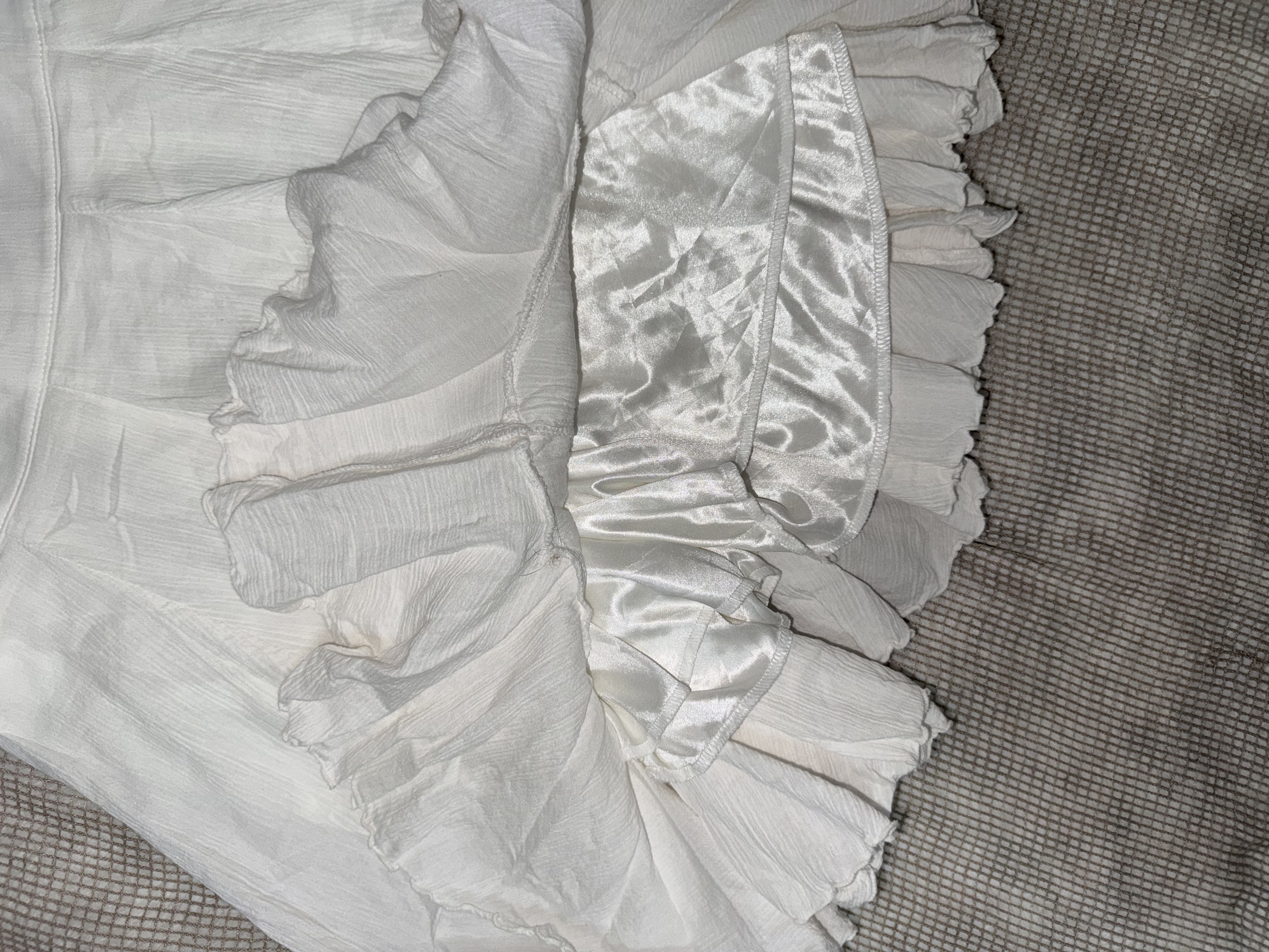 White Ruffle Tiered Mini Skirt
