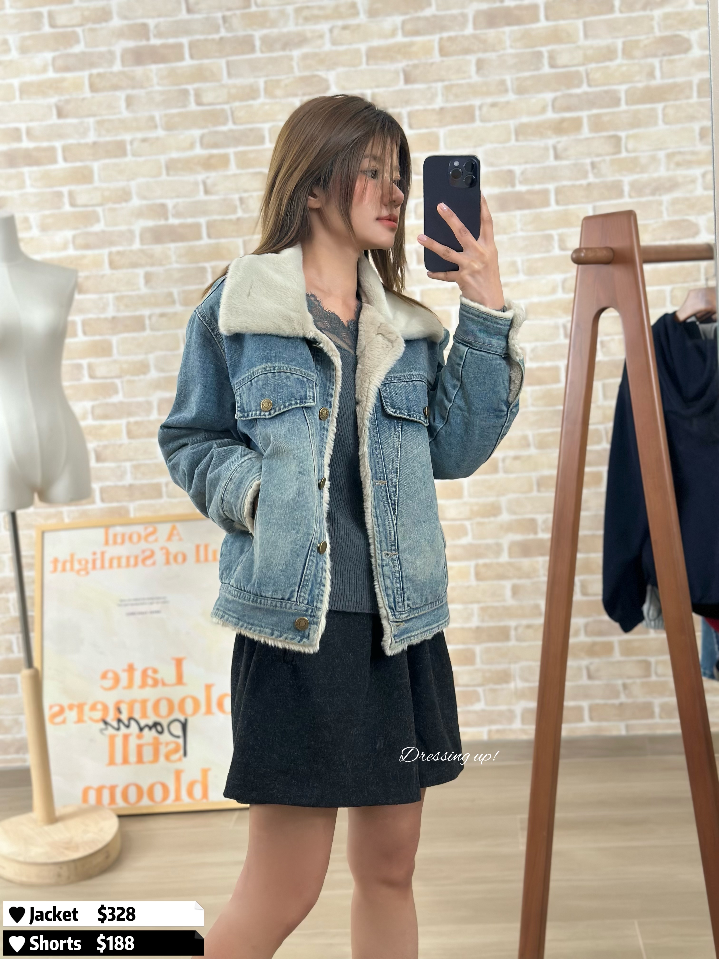 極暖丹寧｜毛毛里牛仔褸