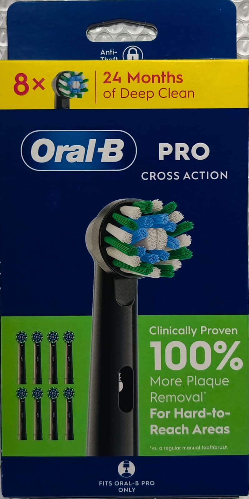 Oral B EB50 PRO(8支裝)黑色電動牙刷替換CrossAction多動向交叉刷頭