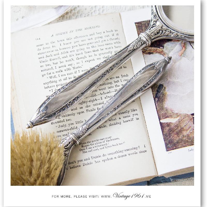 1950s Silver Tone Brush x Mirror x Ring Box Set (CA257)