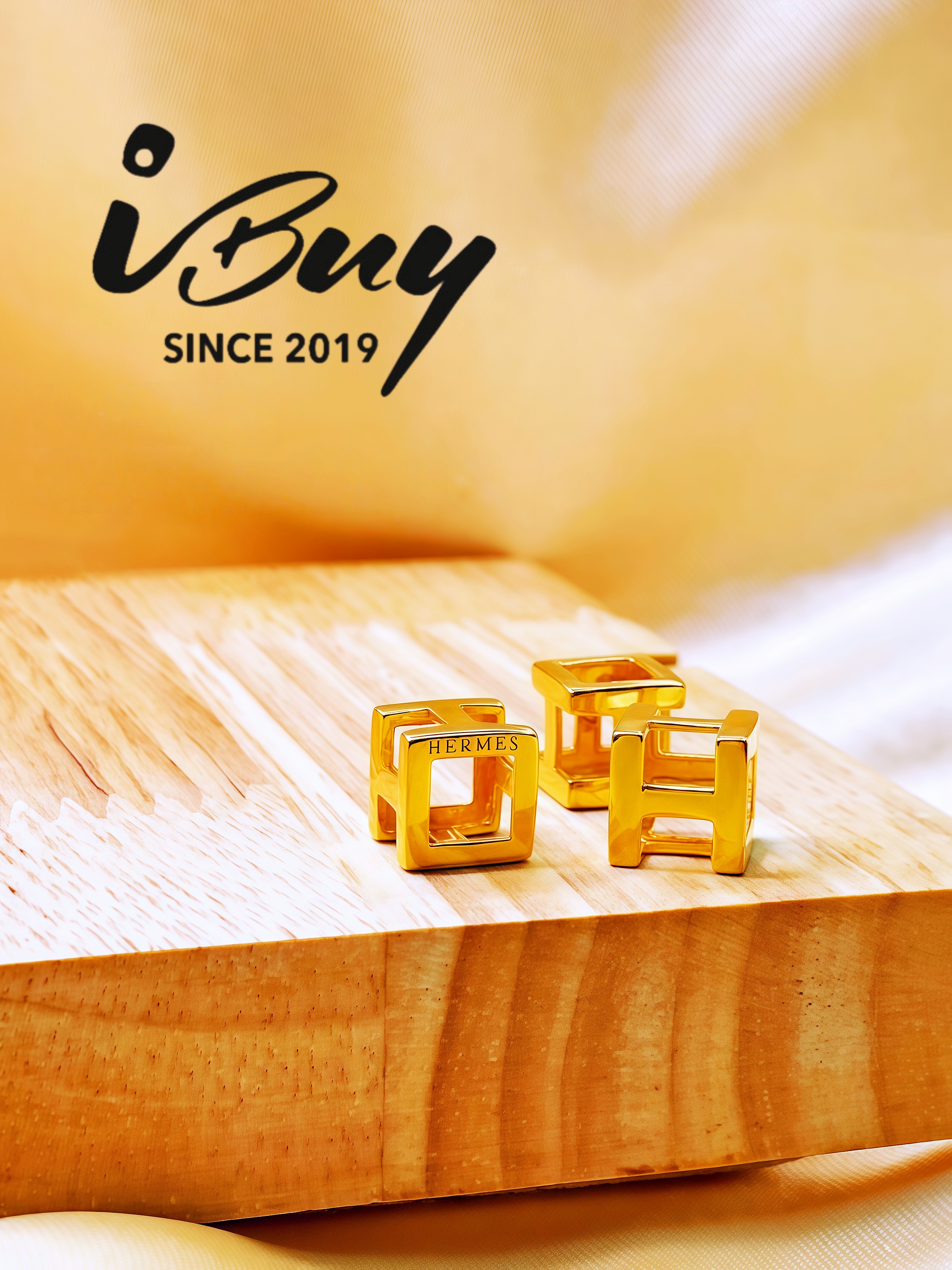 916 GOLD HERMES 3D BEAD 3D 爱马仕串咀