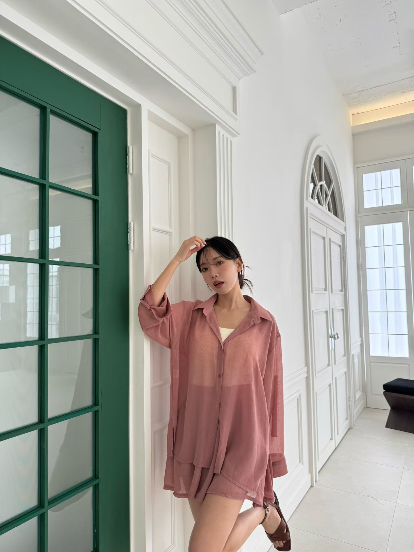 M14 薄透防曬開胸恤