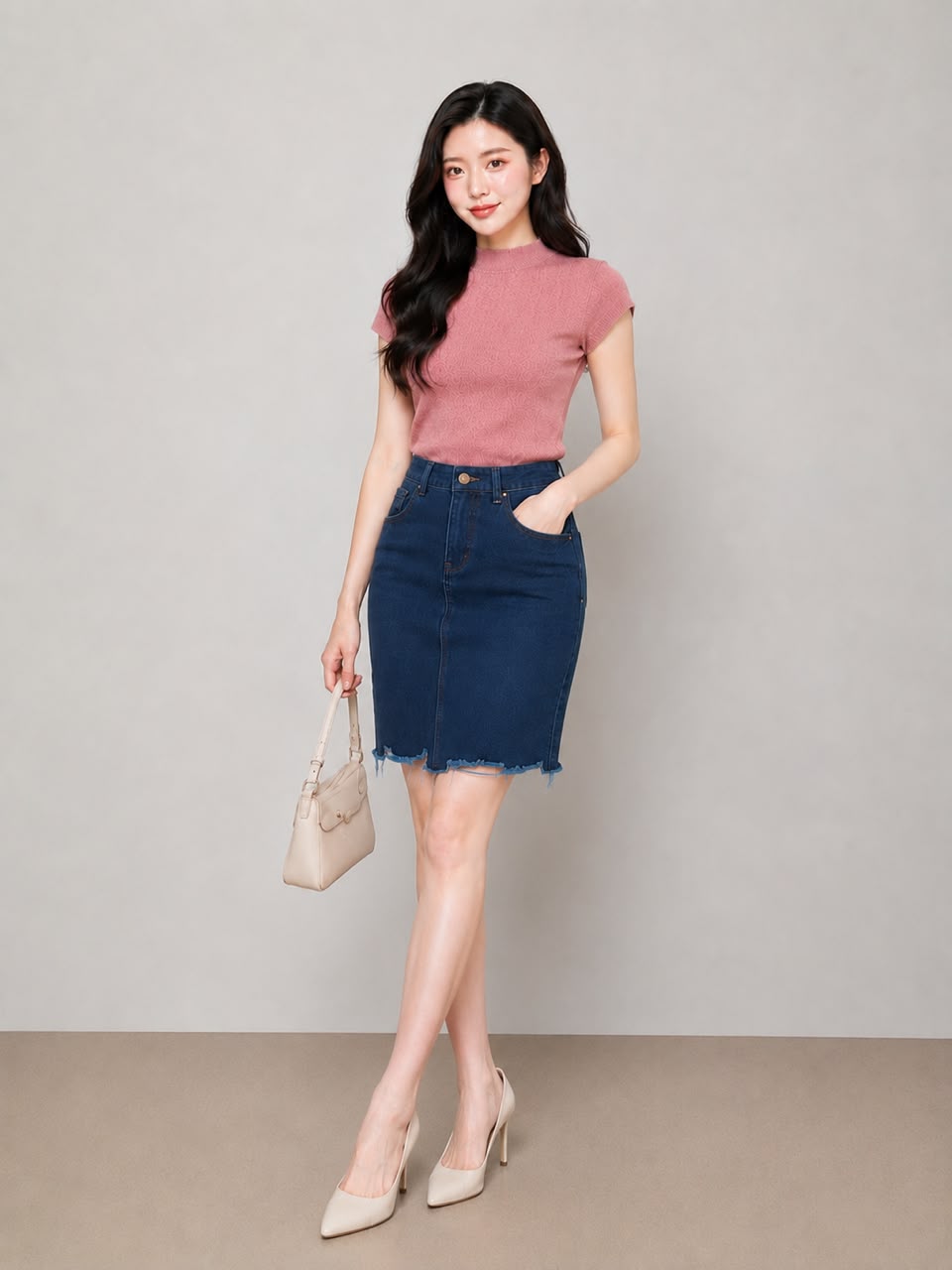 307321 Golden Aura Mock Neck Knit Top