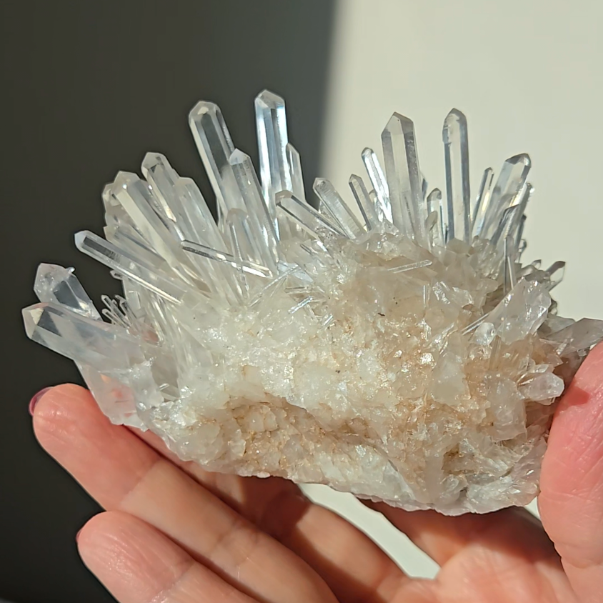 Blue smoke Lemurian needle quartz cluster - LQ545
