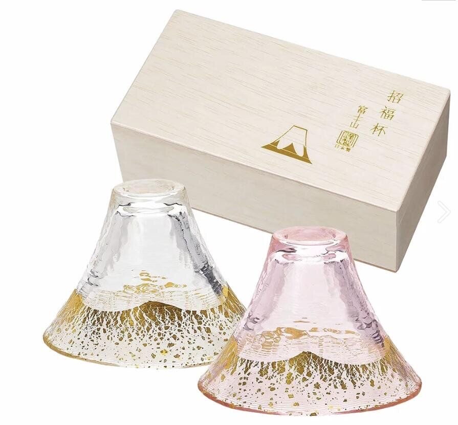 日本製 - 東洋佐佐木 - 金箔富士山招福杯 清酒杯 木盒套裝