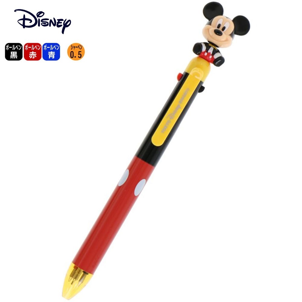 現貨｜【日本 Disney Store 限定】Mickey Mouse 日本版 搖頭 4用筆 3色原子筆 + 鉛芯筆 059603