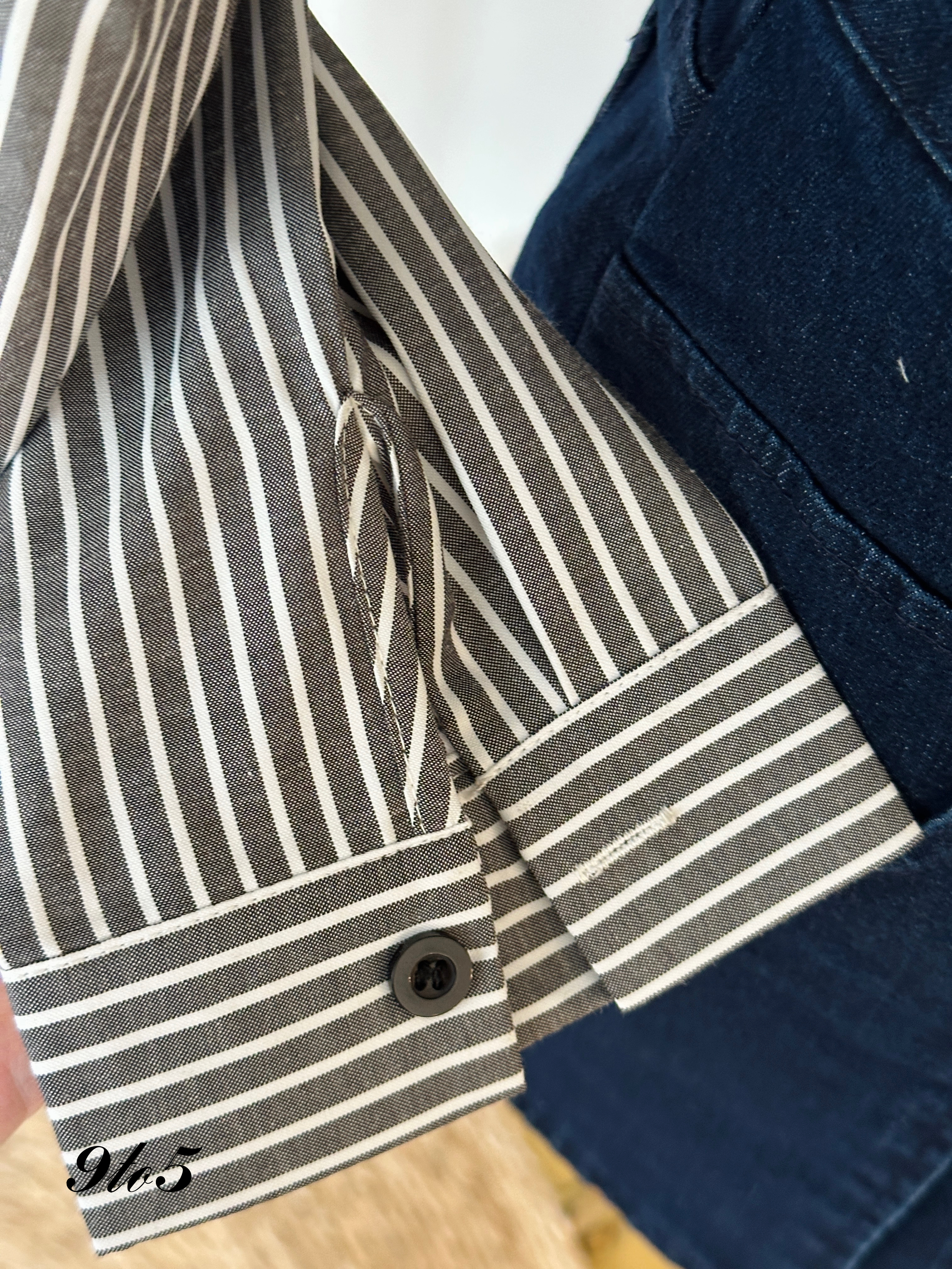 T3952 Fake Two-Piece Stripe Shirt - 4 colors