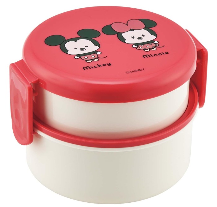 日本直送🇯🇵 日本製 Skater 抗菌圓形雙層便當盒500ml (帶叉子)