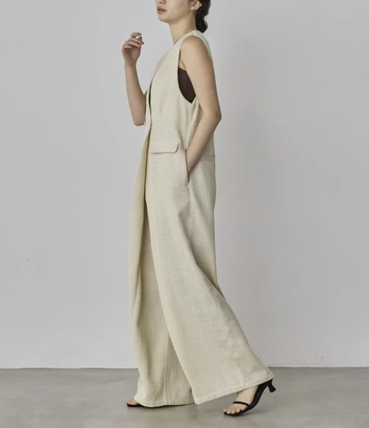 仿丹寧人字紋連身褲 - 2026 流行穿搭  女士連身褲 春夏秋時尚穿搭 優雅日常 柔軟舒適 獨特設計 易於配搭 日本直送   #JP-I-260031