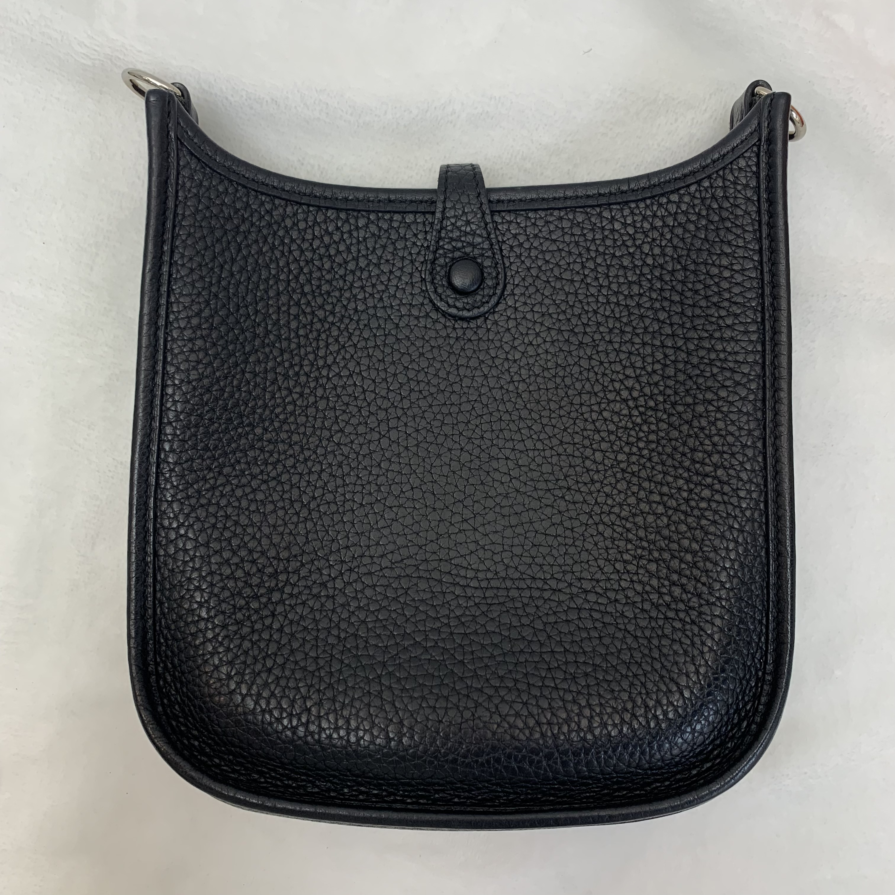 Hermes Mini Evelyne 黑色銀扣TC皮