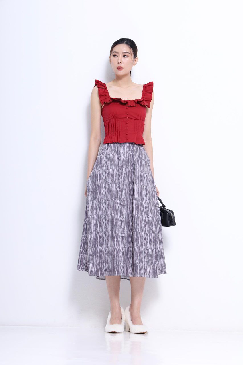 荷叶边方领上衣 2628