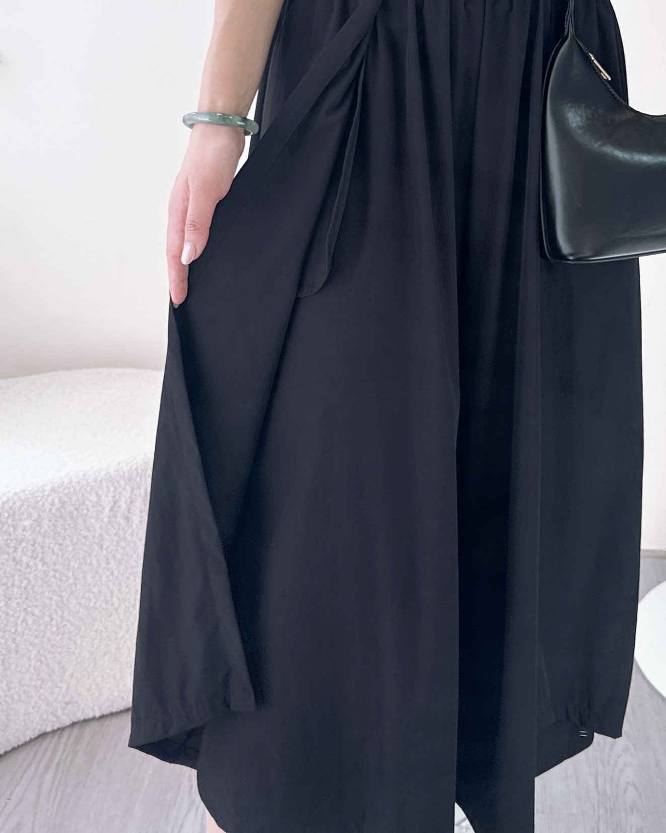 薄身彈性梭織棉料闊褲 