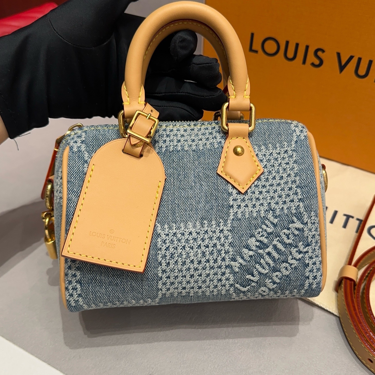 【預訂貨品】Lv 18牛仔丹寧棋盤格speedy