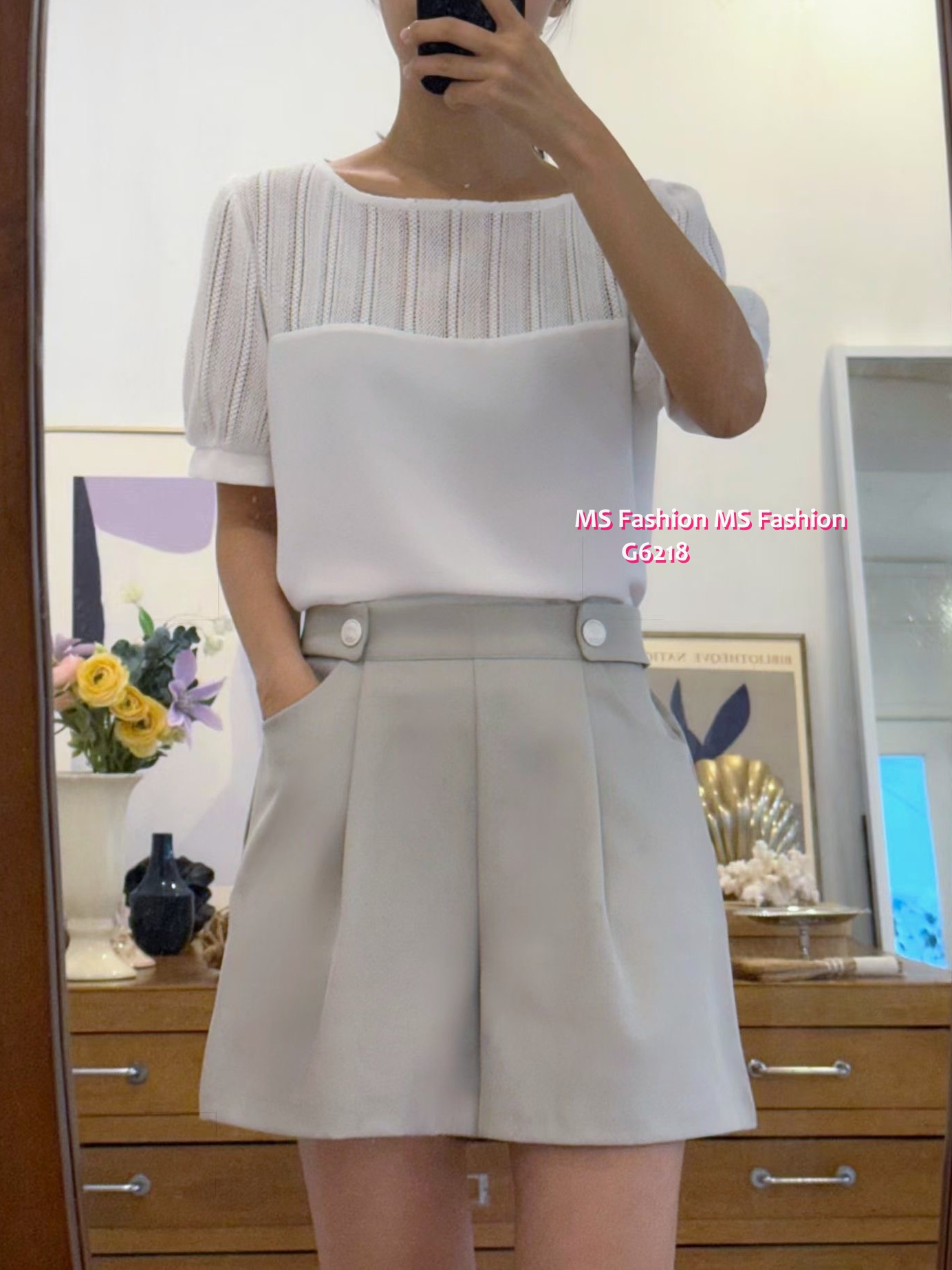 G6218 韓國🇰🇷靚料通花lace top