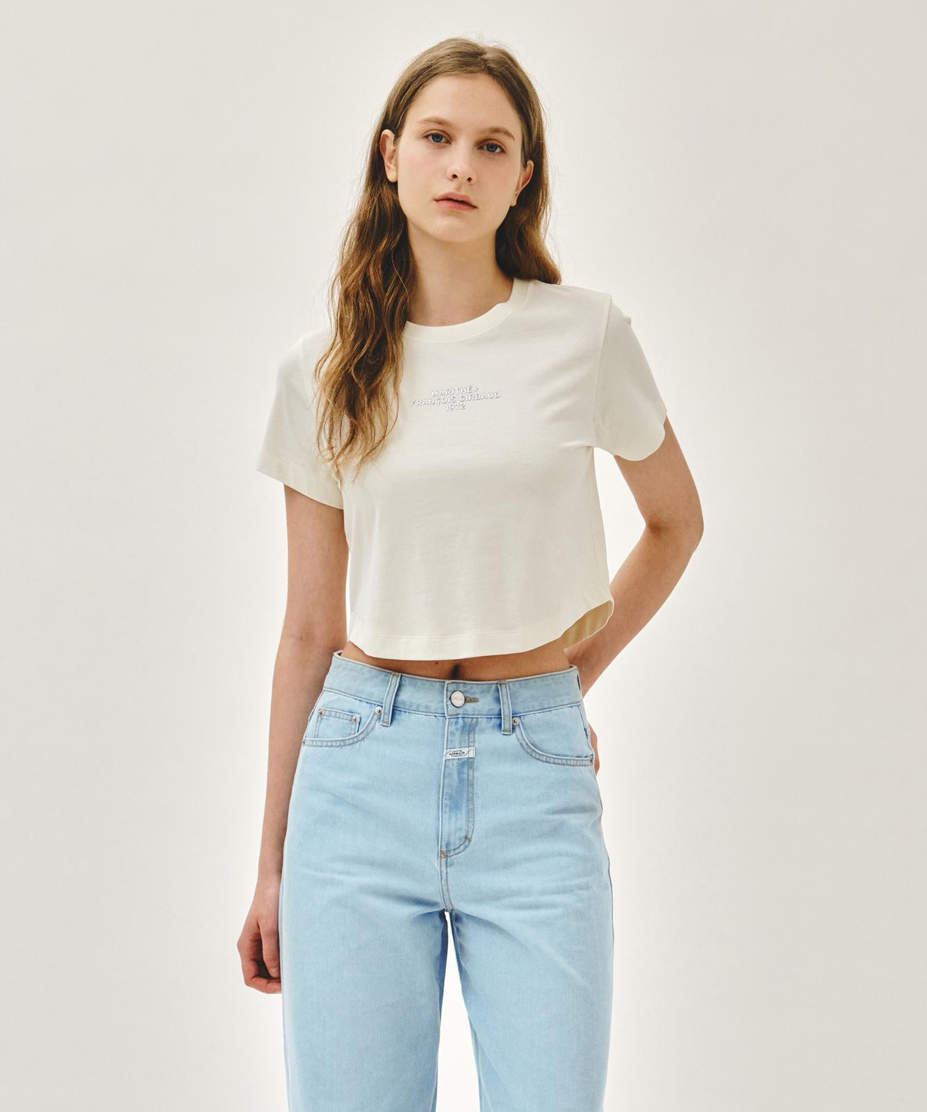 <預訂> 🇰🇷MARITHE☆W SILVER LETTERING CROP TEE