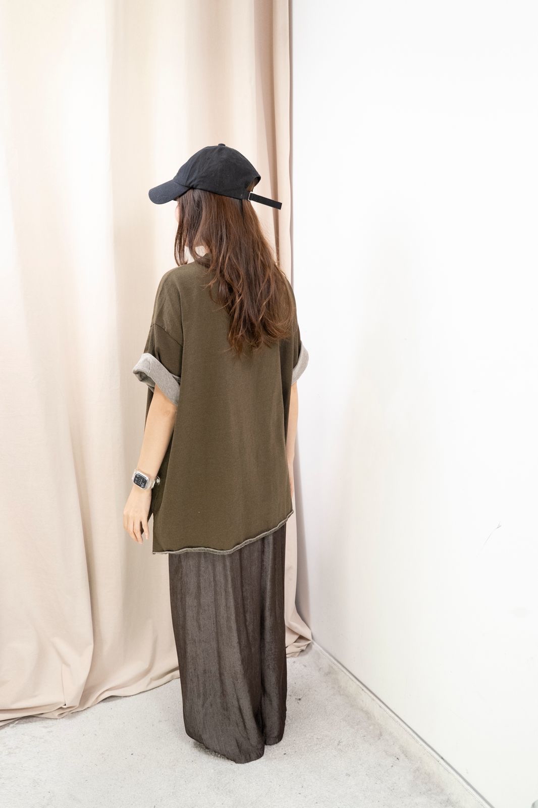 Oversize 牛仔Top（卡其綠色）